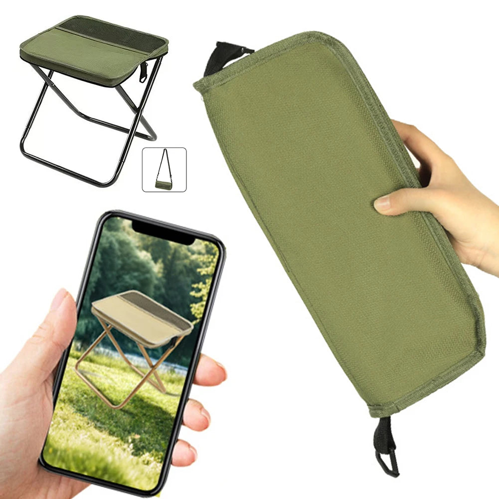 Foldable Portable Backpack Stool with Carry Bag – Lightweight Mini Outdoor Chair
